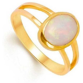                       4 Ratti Opal  Ring with Natural Gold plated Opal  Stone by CEYLONMINE                                              