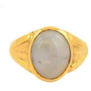                       4 ratti natural Opal  Stone pure Gold plated Ring for unisex by CEYLONMINE                                              