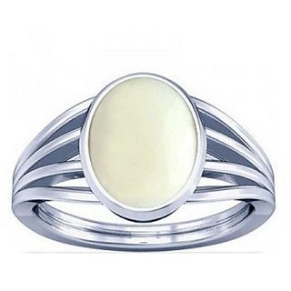                       4.5 Carat Lab Certified  Silver Opal   Ringfor unisex by CEYLONMINE                                              