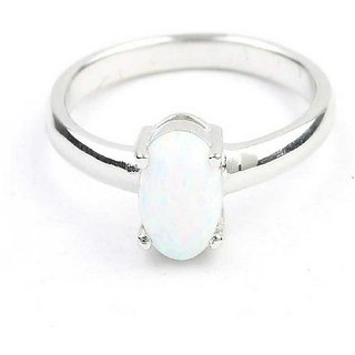                       4.25 ratti stone pure Opal  Silver Ring for unisex by CEYLONMINE                                              