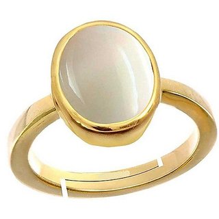                       Original Natural Certified Opal 4.25 Carat Adjustable gold plated Ringby CEYLONMINE                                              