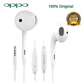 RYLEN Original OPPO Earphone Wired Control With Microphone Headset For OPPO All Smart Phone (WHITE)