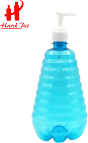 Harsh Pet Refillable Pump-top Bottle for Lotion/Shampoo/Sanitizer 1000 ml (Blue, Set 1)