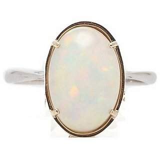                       5 ratti Natural Lab certified Stone silver Opal  Ring by CEYLONMINE                                              