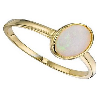                       Natural Opal Stone 5.5 Ratti 100 % Certified gold plated Ring by CEYLONMINE                                              