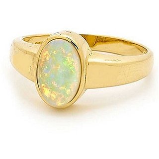                       6.5 Carat A+ Quality Opal Gemstone Gold plated  Ring by CEYLONMINE                                              