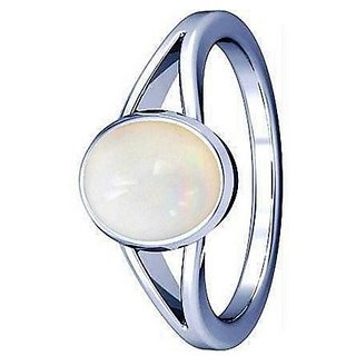                       7 Ratti Opal Ring with Natural Silver Opal  Stone by CEYLONMINE                                              