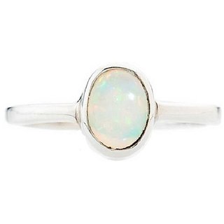                       Opal  original & lab certified 7.5 ratti silver Ring for astrological purpose by CEYLONMINE                                              