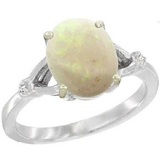                       Opal  Ring 7.5 Ratti 100% Original Silver Opal  Stone by CEYLONMINE                                              