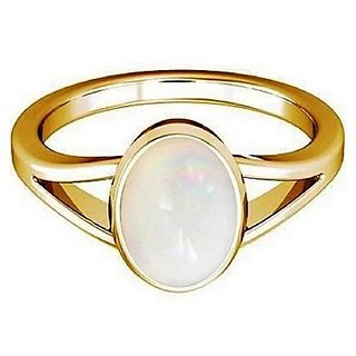                       Natural Opal Stone 7.5 Ratti Gemstone gold plated Ring Original Lab Certified by CEYLONMINE                                              