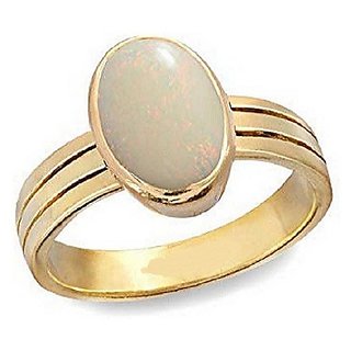                       Lab Certified Opal Ring 8 Natural Opal Gold plated Ring by CEYLONMINE                                              