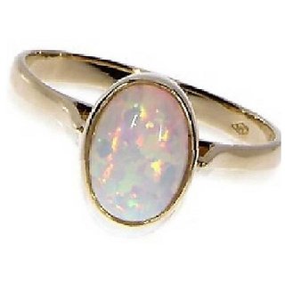                       8 ratti Natural Opal  Stone Unheated Lab Certified pure Gold plated Ring by CEYLONMINE                                              
