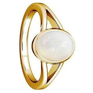                       Opal Stone 8.5 Ratti Lab Certified Punchdhatu gold plated Ring by CEYLONMINE                                              
