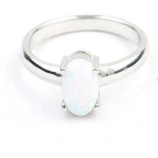                       9.25 ratti stone pure Opal  Silver Ring for unisex by CEYLONMINE                                              