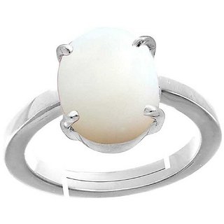 10.5 carat only Opal  Ring with Natural & Lab Certified Silver Opal  by CEYLONMINE