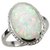 10.5 ratti Natural Opal  Stone Unheated Lab Certified pure Silver Ring by CEYLONMINE