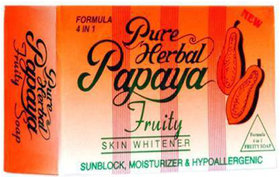 Pure Herbal Papaya Fruity Skin Whitener 4 In 1 Formula Soap 135gm