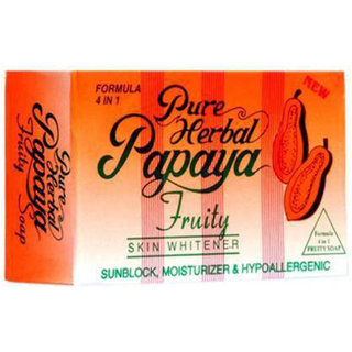 Pure Herbal Papaya Fruity Skin Whitener 4 In 1 Formula Soap 135gm Pure Herbal Papaya Fruity Skin Whitener 4 In 1 Formula Soap 135gm