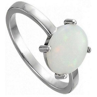                       Certified 11 Carat  Silver Opal  Stone Ring by CEYLONMINE                                              