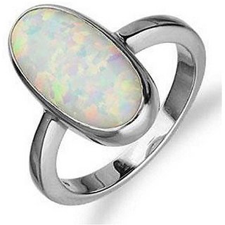                       12 ratti Silver Opal Ring for unisex by CEYLONMINE                                              