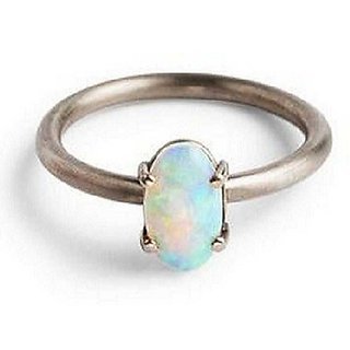                       12 Ratti Lab Certified Stone 100% Original Opal  Silver Ring for unisex by CEYLONMINE                                              