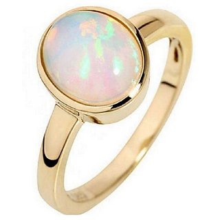                       12.5 ratti stone pure Opal Gold plated  Ring for unisex by CEYLONMINE                                              