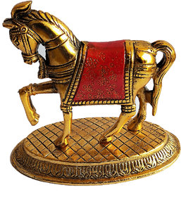 Metal Jumping Red Horse, Horse Miniature for Kids and Home Decors.(4x4inchRed)