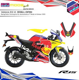 Yamaha R15 V3 Full Body Wrap Custom Decalsstickers Redbull Edition