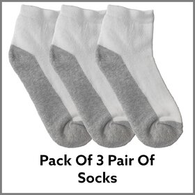 Sweat absorption Socks High Quality - Pack of 3 (White)