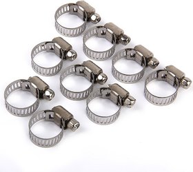 Stainless Steel 13mm to 26mm Hose Pipe Clamps / hose pipe Clips / hose pipe Fastener (10 Pcs)