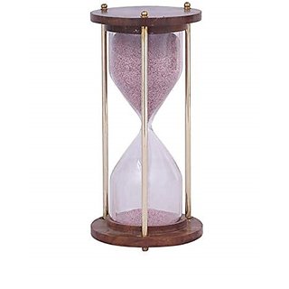                       Gola International ONE Minute Antique Wooden and Brass Sand Timer Hour Glass Sandglass Clock                                              
