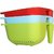 HACKURS Washing Bowl Strainer For Fruits, Vegetables, Rice, Noodle, Paste  Pulses With Handle Colander Strainer (Red)
