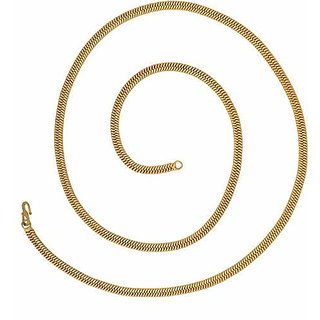                       MissMister Gold Plated 26 Inch Double Cuban Curb Link Chain Necklace 24K Yellow Gold Plated Brass Chain                                              