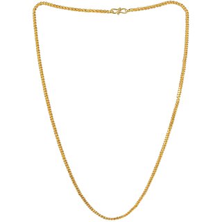                       MissMister 1 Micron 24KT Geniune Gold Plated 4mm Thick, 26 GMS, 24 Inch, 28 Gm, Chain                                              