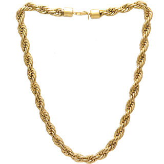                       MissMister Brass Gold Plated, Super Thick (12MM), Rope Chain Design Macho Super Heavy,Fashion Necklace                                              