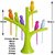 BLUE 24 Birdie Plastic Fruit Fork Set with Stand, 6-Pieces, Multicolour