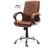 MRC Sapphire Mid Back Office Chair/Revolving Chair/Leather Chair/Executive Chair/Reception Chair (Brown)