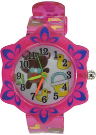 Analog Pink Dial Color Cartoon Character Kids Watch