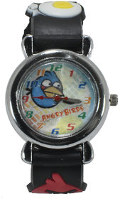 Black Analog Angry Bird Wrist Watch for Kids/ Boys/Girls