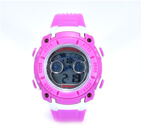 Multi-Function Latest Model Digital Grey Dial Boys and Girls Watch (Pink)
