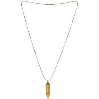                       MissMister Heavy Brass, Exact  Real Bullet Shape and Size, Fashion Chain Pendant Necklace                                              