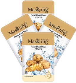 Masking Beauty Facial Sheet Mask Potato 20ml Each (Pack of 4)