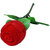 MissMister Imitation Red Rose Jewellery Gift Item, with Solitaire CZ Gold Plated Free Size Finger Ring Women