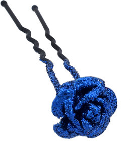 MissMister Acrylic Royal Blue Glitter Rose Design Juda Hair pin Women Girls Fashion