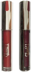 Glam21 Lip Gloss ( Dark maroon and Tamed purple shades ) (6 gm) (pack of 2)