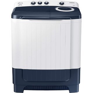 Samsung 8.5 Kg Semi-Automatic 5 Star Top Loading Washing Machine (WT85R4200LL/TL, Light Grey, Royal Blue Lid (Transparen