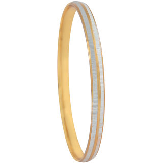                       MissMister Dual tone Silver plated with Gold Band Brass Kada                                              