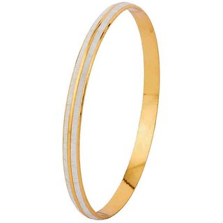                       MissMister Dual Tone Silver Plated with Gold Band Brass Kada                                              