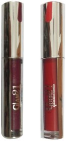 Glam21 Lip Gloss (Purple shine and Brick red shades) (6 gm) (pack of 2)