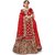 Femisha Creation Red Colored Embroidered Women's Solid Design Wedding Wear Semi Stitched Lehenga CholiFree Size